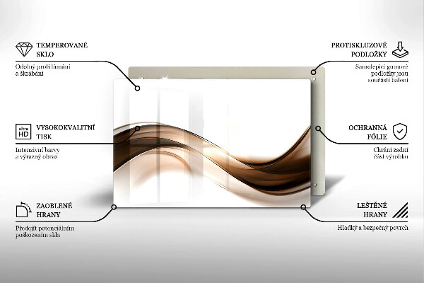 Skärbräda glas modern Abstrakta bruna linjer