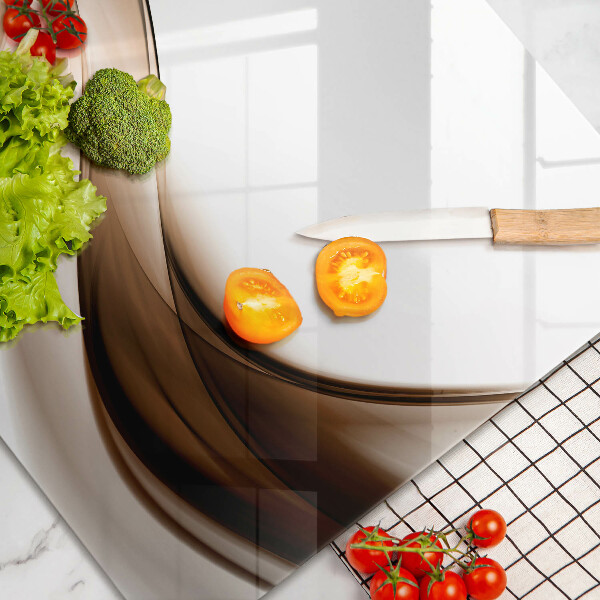 Skärbräda glas modern Abstrakta bruna linjer