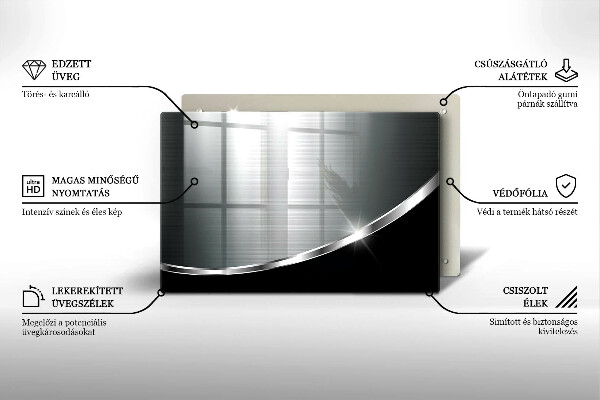 Skärbräda glas modern Abstraktion med metall