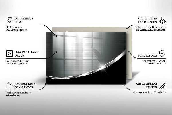 Skärbräda glas modern Abstraktion med metall