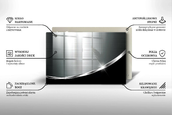 Skärbräda glas modern Abstraktion med metall