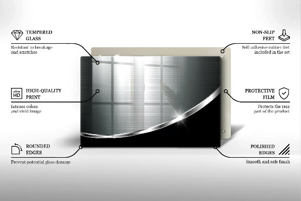 Skärbräda glas modern Abstraktion med metall
