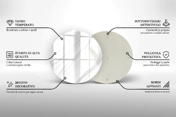 Skärbräda glas unik Delikat marmor