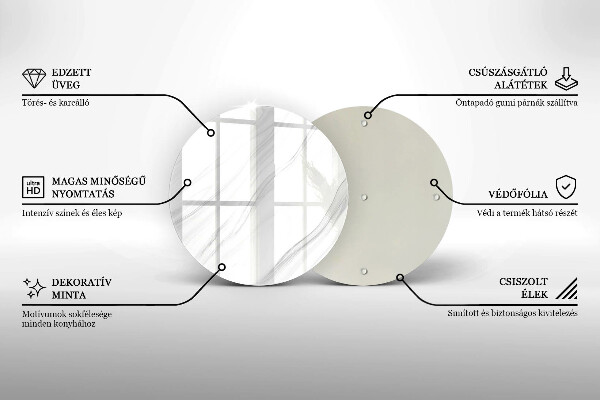 Skärbräda glas unik Delikat marmor