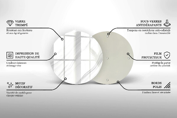 Skärbräda glas unik Delikat marmor