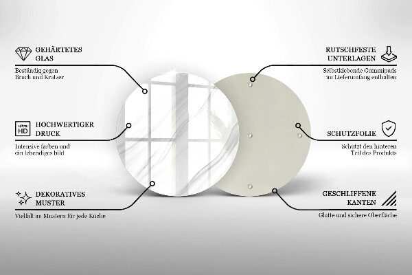 Skärbräda glas unik Delikat marmor