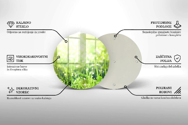 Skärbräda glas unik Natur - gräs och dagg