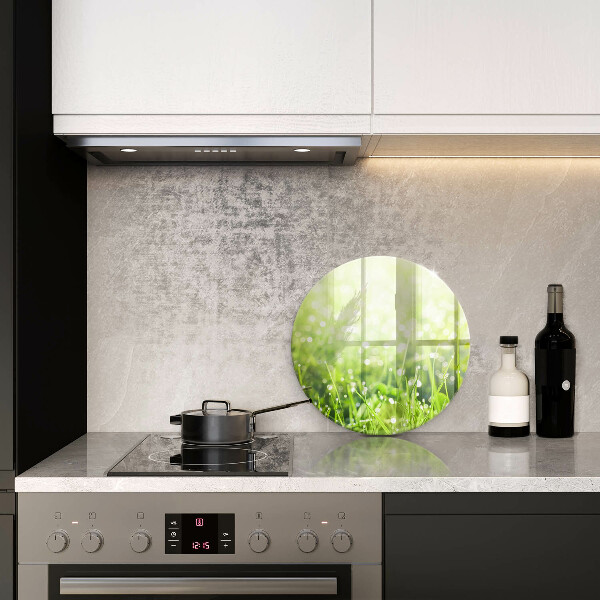 Skärbräda glas unik Natur - gräs och dagg