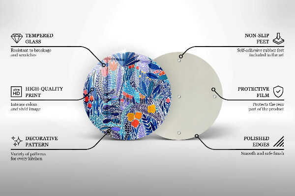 Skärbräda glas unik Målad äng