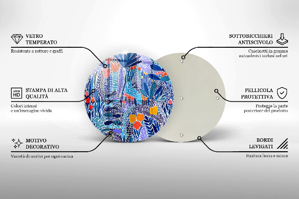 Skärbräda glas unik Målad äng