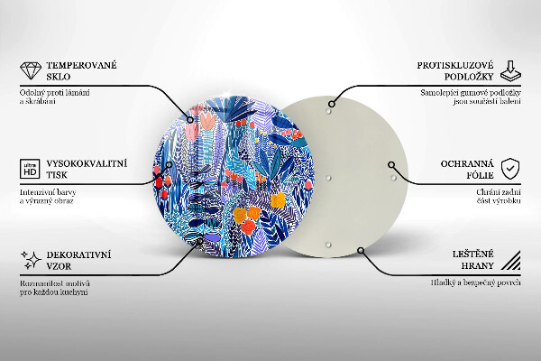 Skärbräda glas unik Målad äng