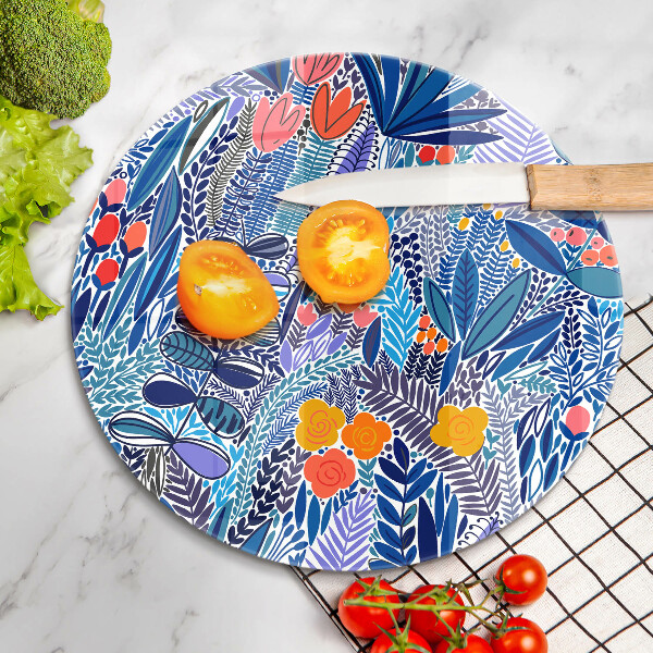 Skärbräda glas unik Målad äng