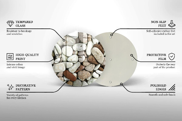 Skärbräda glas unik Små stenar bakgrund