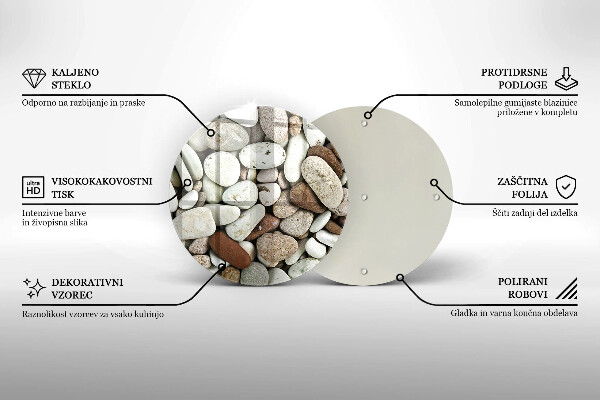 Skärbräda glas unik Små stenar bakgrund