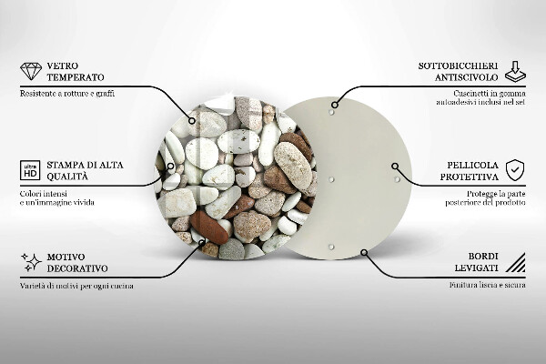 Skärbräda glas unik Små stenar bakgrund