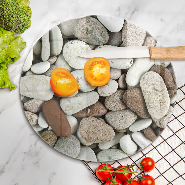 Skärbräda glas unik Små stenar bakgrund