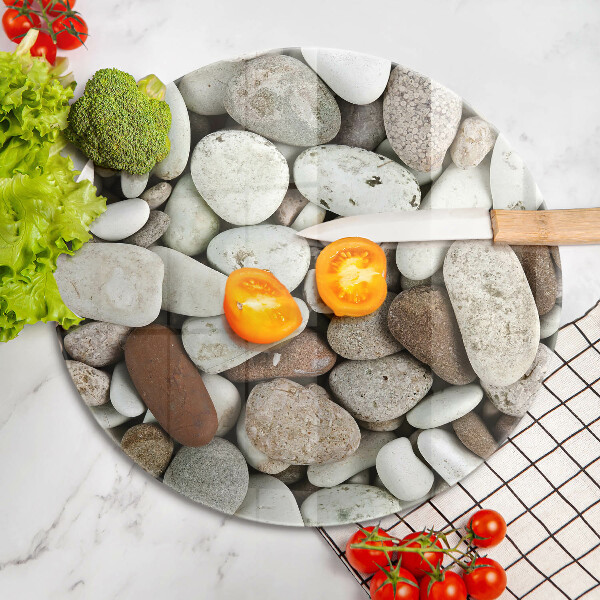 Skärbräda glas unik Små stenar bakgrund