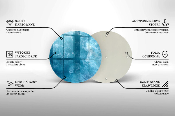 Skärbräda glas unik Blått vatten