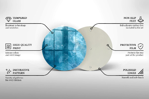 Skärbräda glas unik Blått vatten