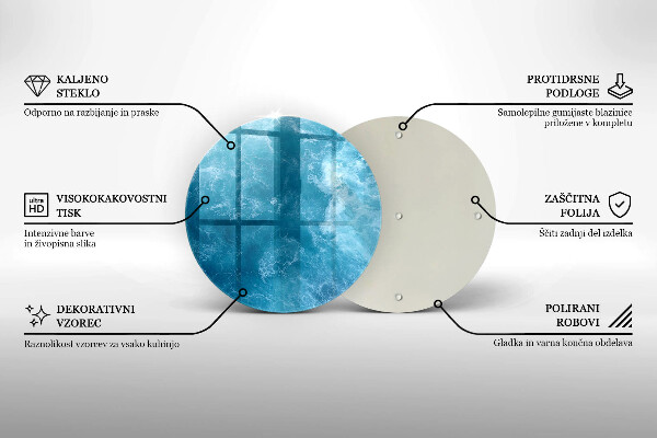 Skärbräda glas unik Blått vatten