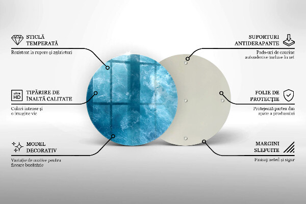 Skärbräda glas unik Blått vatten