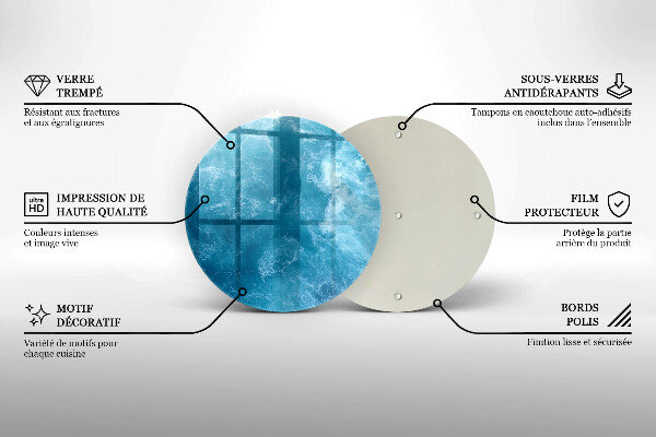 Skärbräda glas unik Blått vatten