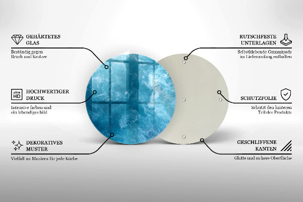 Skärbräda glas unik Blått vatten