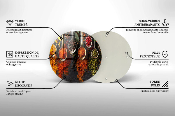 Skärbräda glas unik Skedar med kryddor