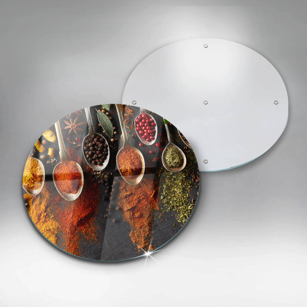 Skärbräda glas unik Skedar med kryddor