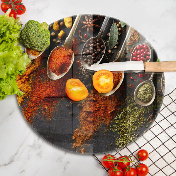 Skärbräda glas unik Skedar med kryddor