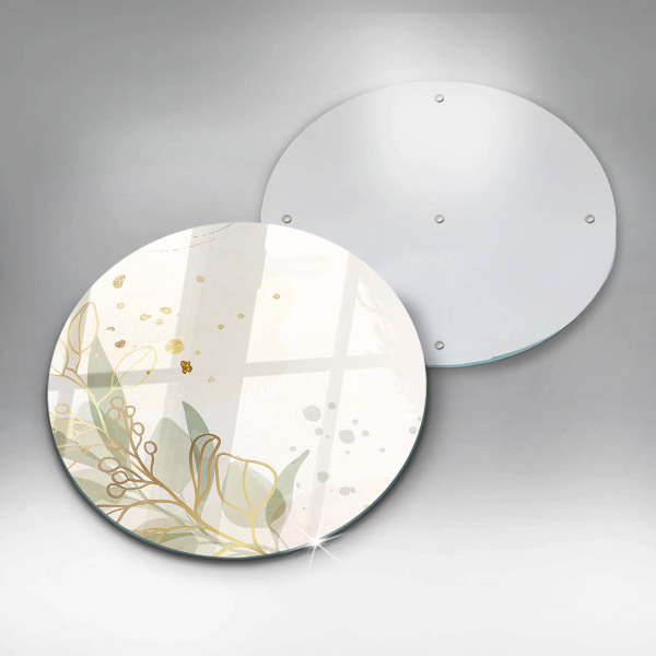 Skärbräda glas unik Akvarell och guldblad