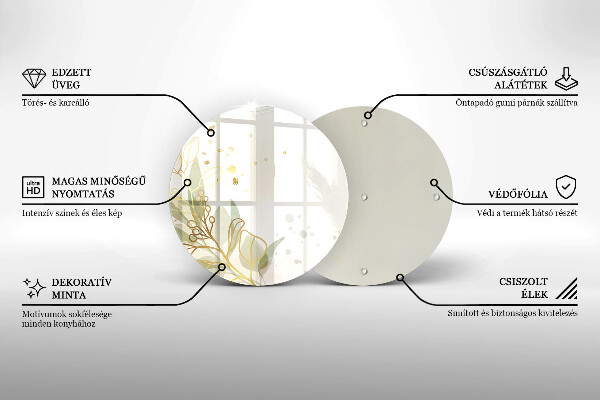 Skärbräda glas unik Akvarell och guldblad