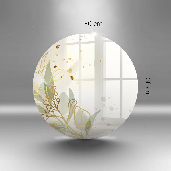 Skärbräda glas unik Akvarell och guldblad