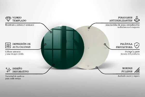 Skärbräda glas unik Färg grön