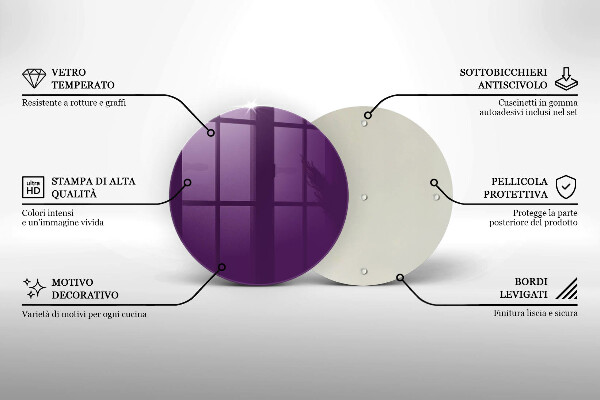 Skärbräda glas unik Violett