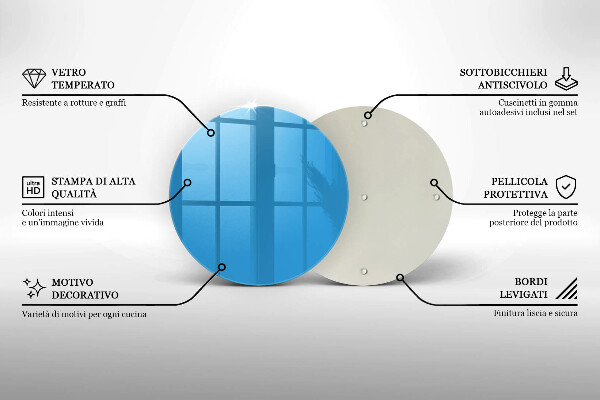 Skärbräda glas unik Färg blå