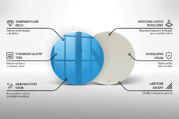 Skärbräda glas unik Färg blå