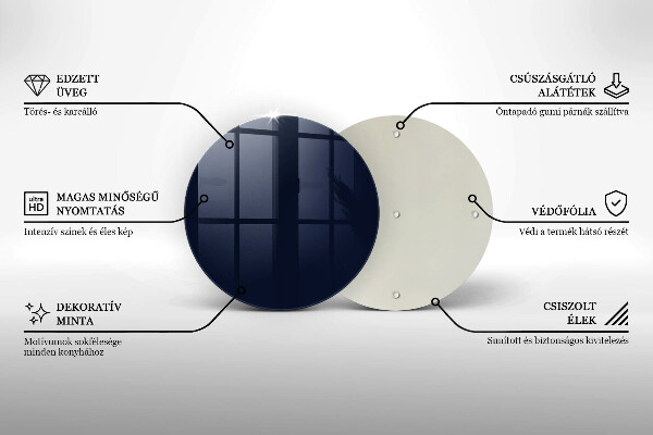 Skärbräda glas unik Marinblå färg