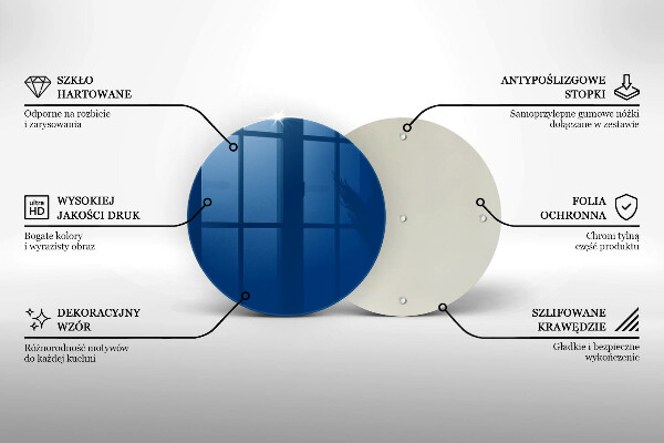 Skärbräda glas unik Färg blå