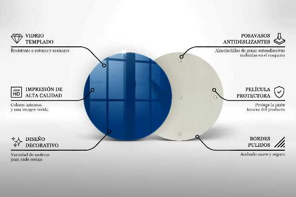 Skärbräda glas unik Färg blå