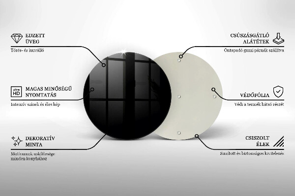 Skärbräda glas unik Färg: svart