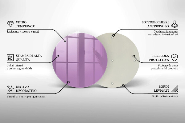 Skärbräda glas unik Violett