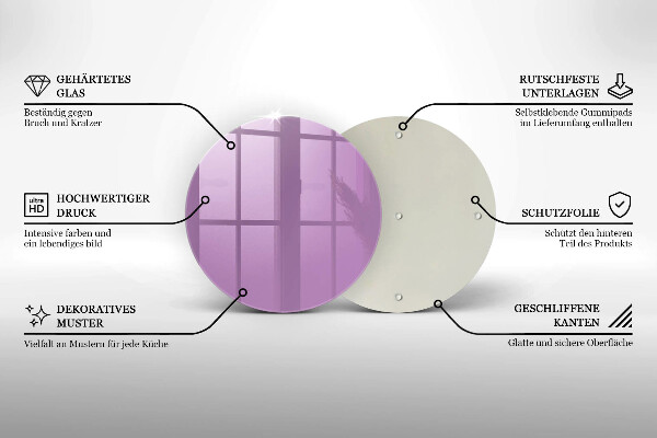 Skärbräda glas unik Violett