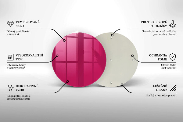 Skärbräda glas unik Färg rosa