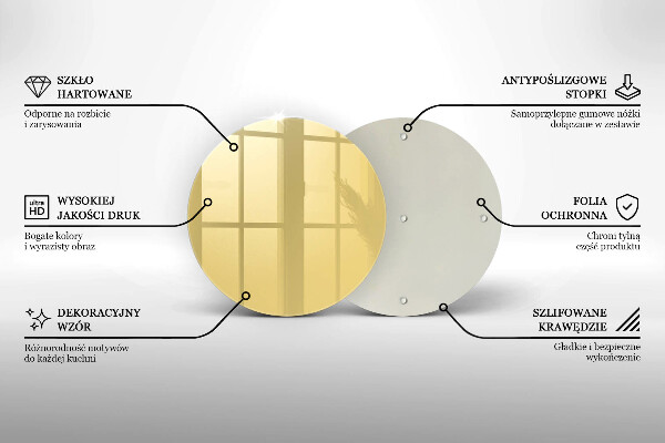 Skärbräda glas unik Gul
