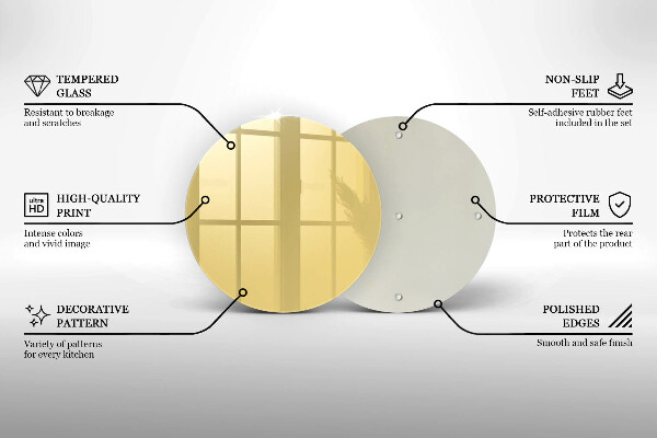 Skärbräda glas unik Gul