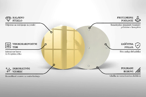 Skärbräda glas unik Gul