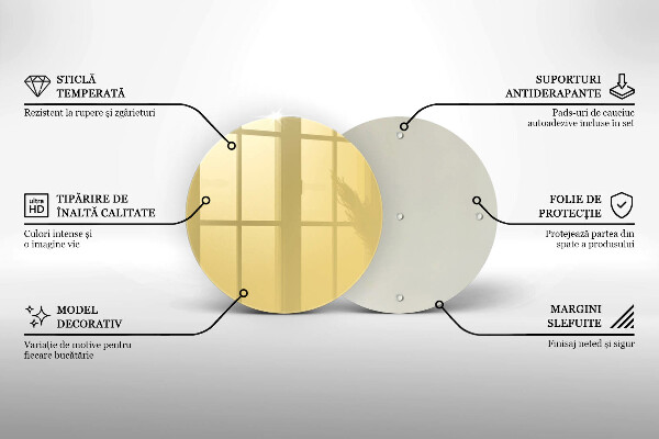Skärbräda glas unik Gul