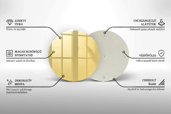 Skärbräda glas unik Gul