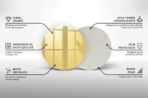 Skärbräda glas unik Gul